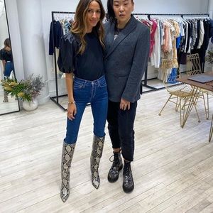 Paris texas snake skin heeled boots!